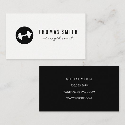 Fitness Weight Minimalist Visitekaartje (Voorkant / Achterkant)