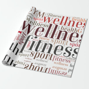 Fitness woorden cadeaupapier