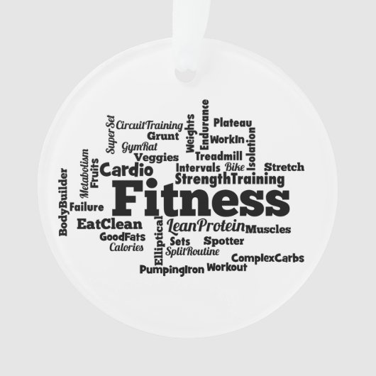 Fitness Word Cloud Ornament (voorkant)