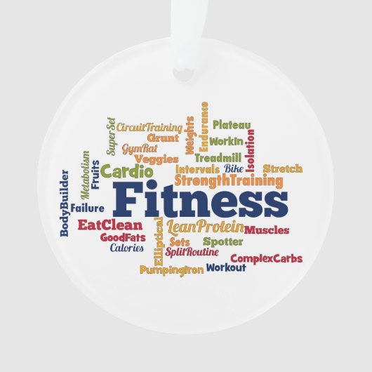 Fitness Word Cloud Ornament (voorkant)