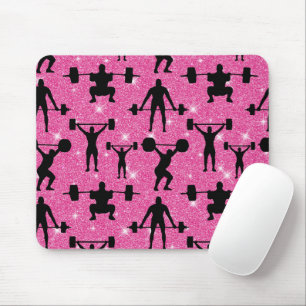 Fitness Workout Gym Sport Roze Glitter Muismat