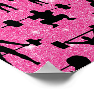 Fitness Workout Gym Sport Roze Glitters Poster