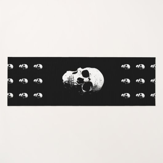 Fitness Yoga Mats B & W Skull Pop Art Sjabloon Yogamat (Voorkant (horizontaal))