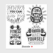 Fitnessbundel Uitvoeren Gym Motivatie instellen Sticker (Vel)
