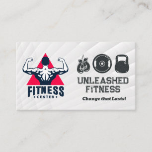 Fitnesslogo Fitnessapparatuur pictogrammen Visitekaartje