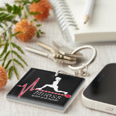 Fitnessmeisje Sleutelhanger (Voorkant Rechts)