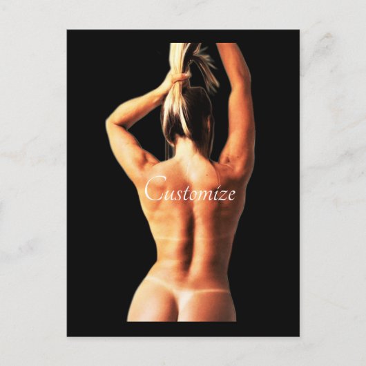 Fitnessmodel Tanlines Thunder_Cove Briefkaart (Voorkant)