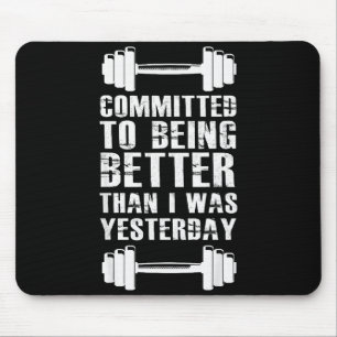 Fitnessmotivatie voor mannen vrouwen met tekst Gym Muismat