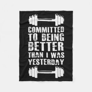 Fitnessmotivatie voor mannen vrouwen met zeggende fleece deken