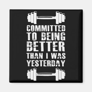 Fitnessmotivatie voor mannen vrouwen met zeggende magneet