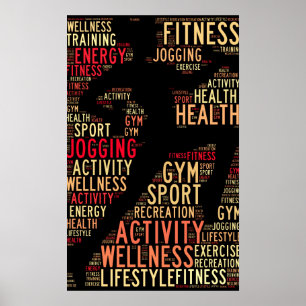 Fitnesswoorden Poster