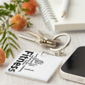 Fitnesswoorden Sleutelhanger (Voorkant Rechts)