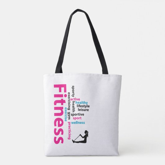 Fitnesswoorden Tote Bag (Achterkant)