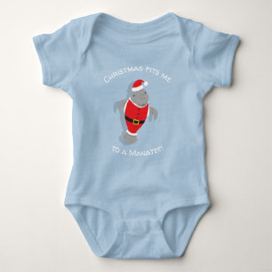 Fits Me to a Manatee Funny Christmas Novelty Romper