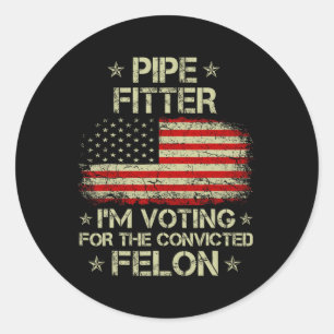 Fitter, ik stem op de veroordeelde misdadiger Funn Ronde Sticker