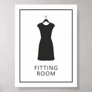 Fitting Room of Kleedkamer Teken voor Retail Shop Poster