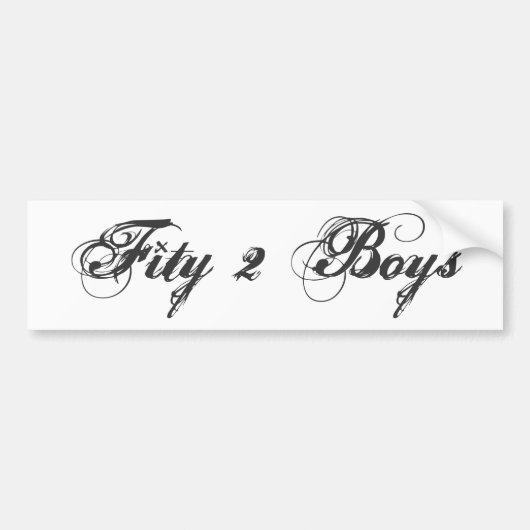 Fity2Boy Bumpersticker (Voorkant)