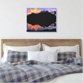 Fitz Roy Group Reflecteerde in Glacial Lakes Canvas Afdruk (Insitu (Slaapkamer))