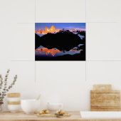 Fitz Roy Group Reflecteerde in Glacial Lakes Poster (Keuken)