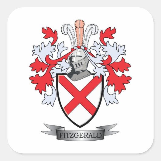 Fitzgerald Coat of Arms Vierkante Sticker (Voorkant)