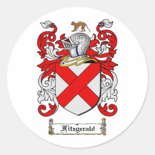 FITZGERALD FAMILIE CREST - FITZGERALD KAT VAN WAPE RONDE STICKER