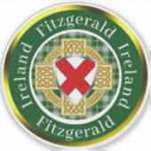 Fitzgerald Shield & Celtic Cross gepersonaliseerd Sticker (Voorkant)