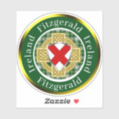 Fitzgerald Shield & Celtic Cross gepersonaliseerd Sticker (Vel)