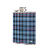 Fitzgerald Tartan Monogram Blauw en Zwart Plaid Heupfles (Links)