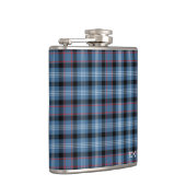 Fitzgerald Tartan Monogram Blauw en Zwart Plaid Heupfles (Rechts)