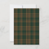 Fitzsimmons Tartan Plaid Wedding Carte RSVP (Dos)