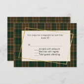 Fitzsimmons Tartan Plaid Wedding Carte RSVP (Devant / Derrière)