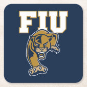 FIU Panters Vierkante Kartonnen Onderzetter (Voorkant)