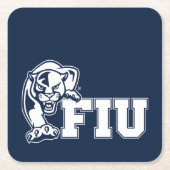 FIU Panthers - White Logo Vierkante Kartonnen Onderzetter (Voorkant)