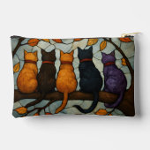 Five Cats on a Tree Branch Stained Glass Style Etui (Achterkant)