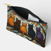 Five Cats on a Tree Branch Stained Glass Style Etui (Open)