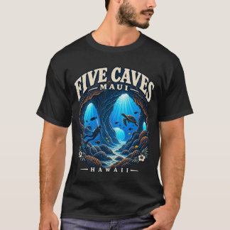 Five Caves Maui Hawaï duiken lavagrotten T-shirt