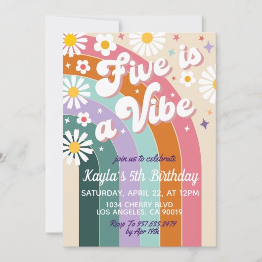 Five est une Vibe 5e anniversaire Invitation (Devant)