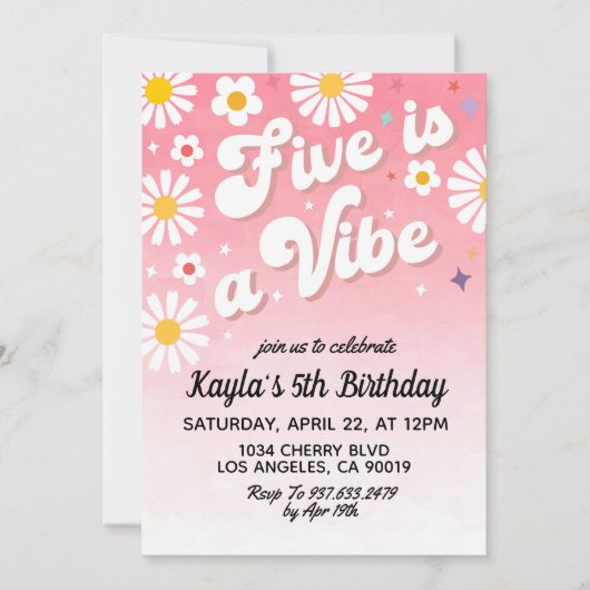 Five est une Vibe 5e anniversaire Invitation (Devant)