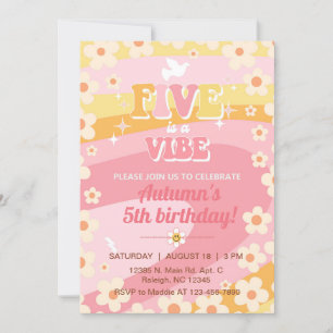 Five est une Vibe Super fille invitation de 5ème a
