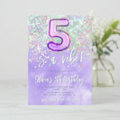 Five est Vibe 5e anniversaire Invitation Confetti (Debout devant)
