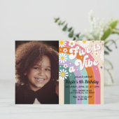 Five est Vibe 5th Portrait Anniversaire Invitation (Debout devant)