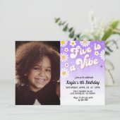 Five est Vibe 5th Portrait Anniversaire Invitation (Debout devant)