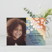 Five est Vibe 5th Portrait Anniversaire Invitation (Debout devant)
