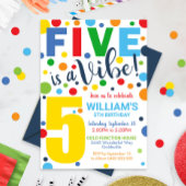 Five est Vibe Birthday Invitation 5Anniversaire