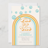 Five est Vibe Retro Boy 5e Anniversaire Invitation (Devant)