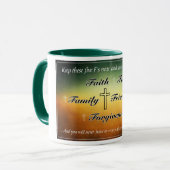 'Five F's' Green 11oz Coffee-Mok Mok (Voorkant links)