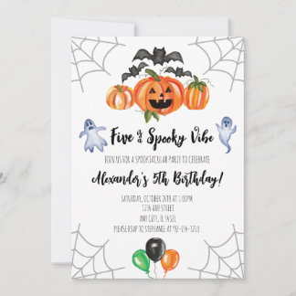 Five is a Spooky Vibe 5th Birthday Invitation