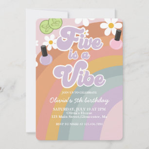 Five is een sfeer Spa Regenboog 5e verjaardag Kaart