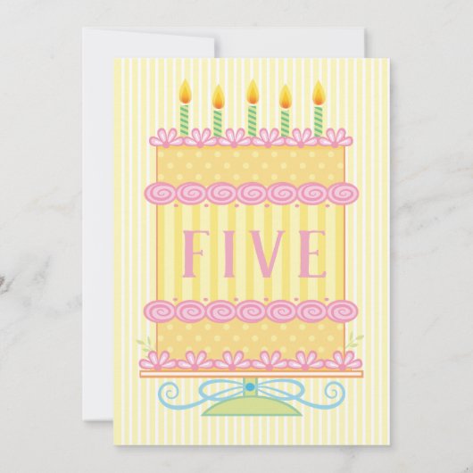 Five Is Sweet 5th Birthday Invitation (Dos)