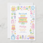 Five Is Sweet Pink 5th Birthday Invitation (Devant)